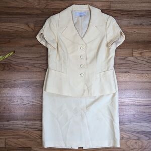 NWOT Tahari ASL Light Yellow Skirt Set